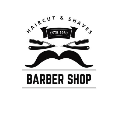 Vintage kuaför dükkanı rozeti