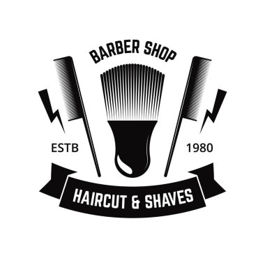 Vintage kuaför dükkanı rozeti