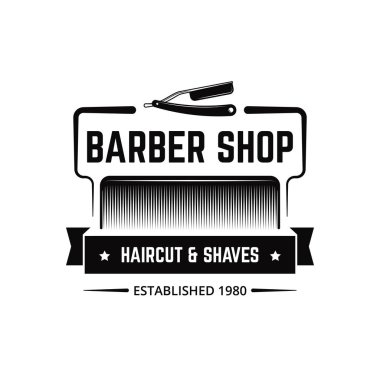 Vintage kuaför dükkanı rozeti