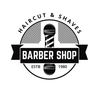 Vintage kuaför dükkanı rozeti