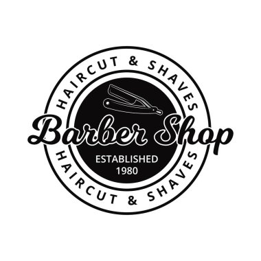 Vintage kuaför dükkanı rozeti