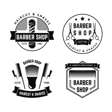 Vintage kuaför dükkanı rozeti