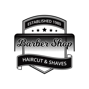 Vintage kuaför dükkanı rozeti