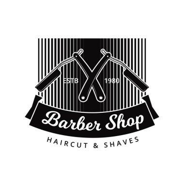 Vintage kuaför dükkanı rozeti