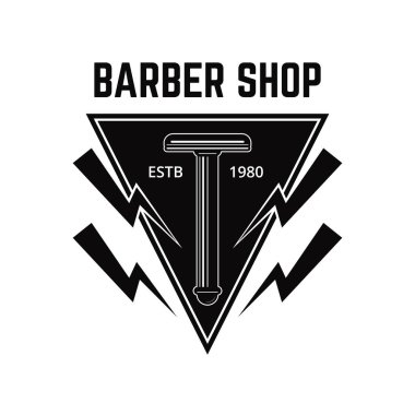 Vintage kuaför dükkanı rozeti