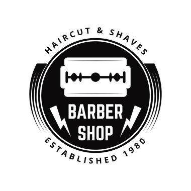 Vintage kuaför dükkanı rozeti