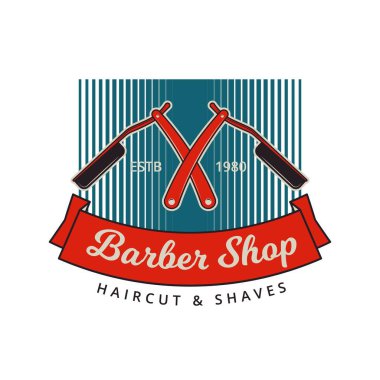 Vintage kuaför dükkanı rozeti