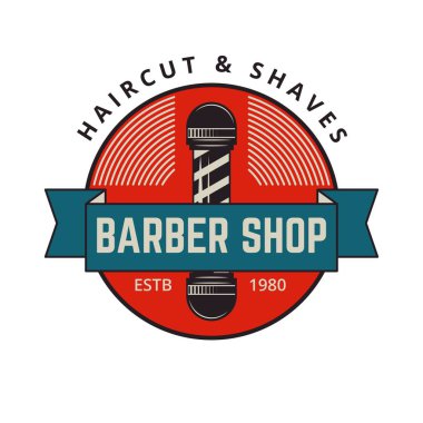 Vintage kuaför dükkanı rozeti