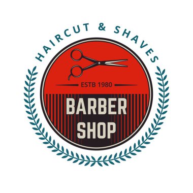 Vintage kuaför dükkanı rozeti