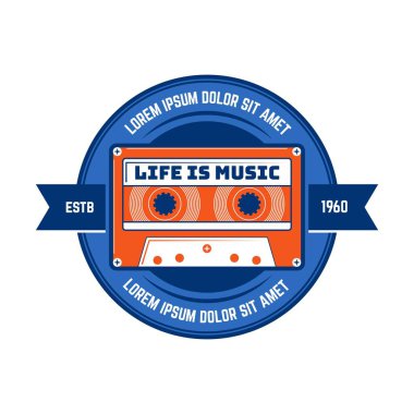 Vintage müzik amblemi