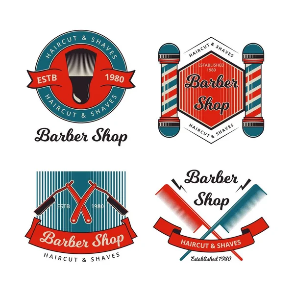 VINTAGE BARBER TIENDA BADGE — Archivo Imágenes Vectoriales