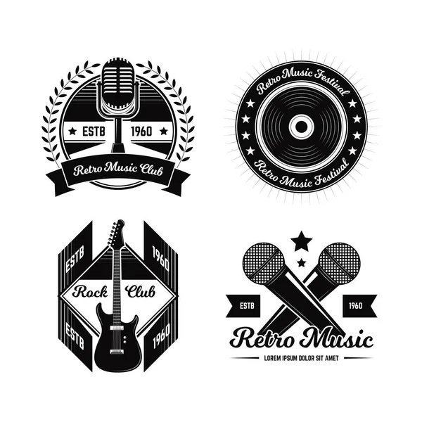 VINTAGE MUSIC EMBLEM — Stock Vector