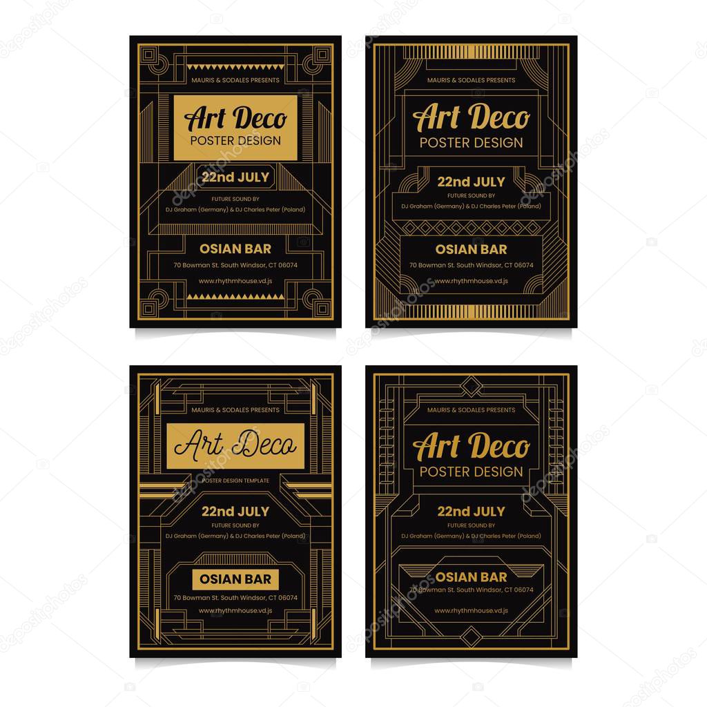 ART DECO POSTER DESIGN TEMPLATE COLLECTIONS