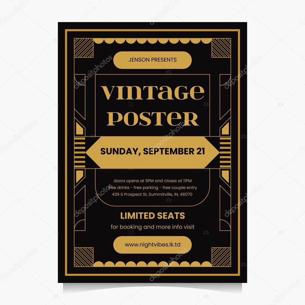 ART DECO POSTER DESIGN TEMPLATE