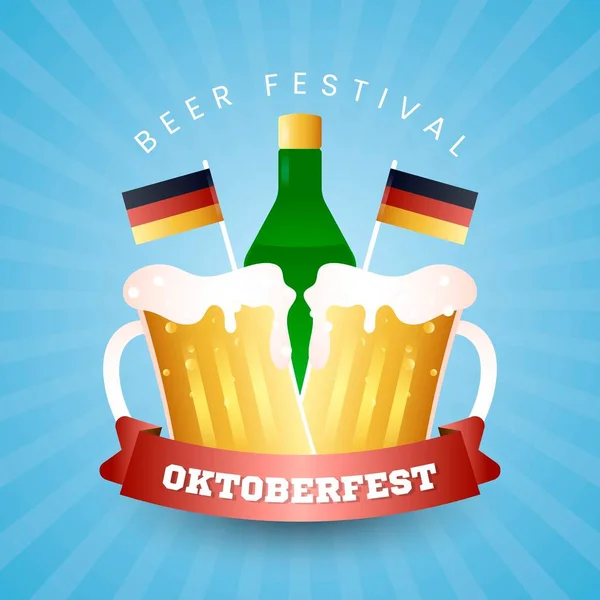 Concezione Dell Oktoberfest Con Colore Gradiente — Vettoriale Stock