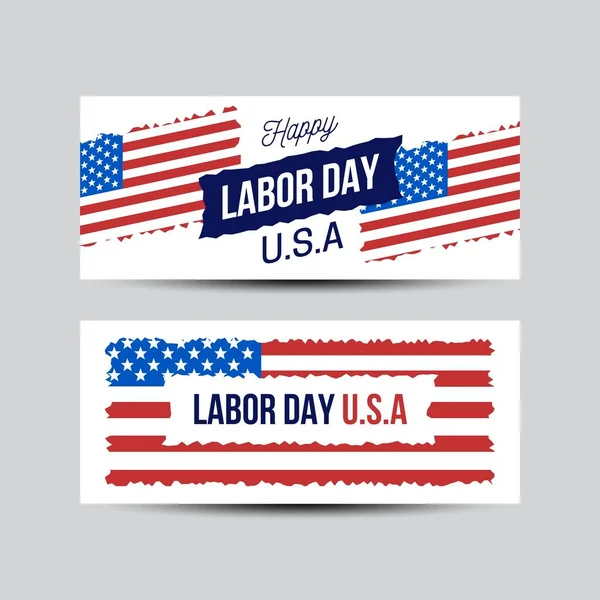 Labor Day Usa Banners Design Template — стоковый вектор