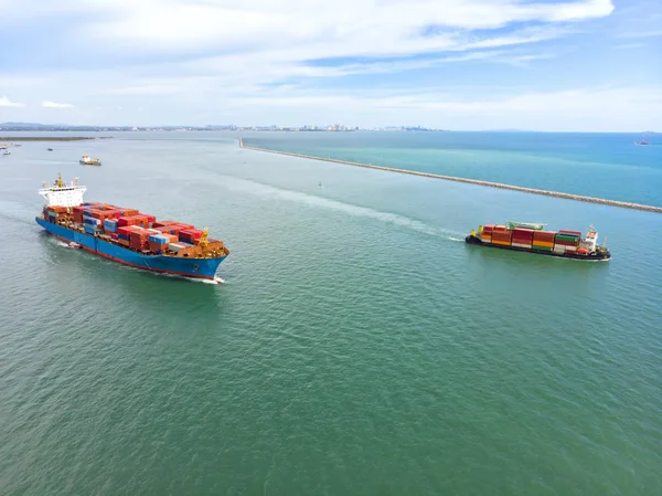 Nave Container Attività Esportazione Importazione Logistica Nell Oceano Trasporto Marittimo — Foto Stock