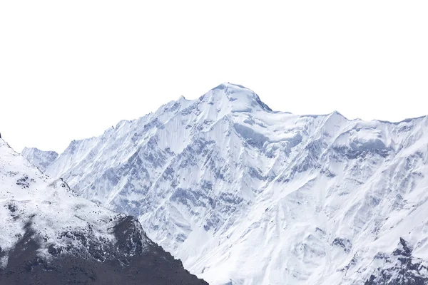 Pic Enneigé Isolé Sur Fond Blanc — Photo