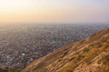 Hindistan 'daki Jaipur şehrinin en iyi manzarası.