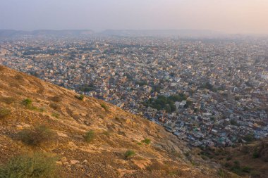 Hindistan 'daki Jaipur şehrinin en iyi manzarası.