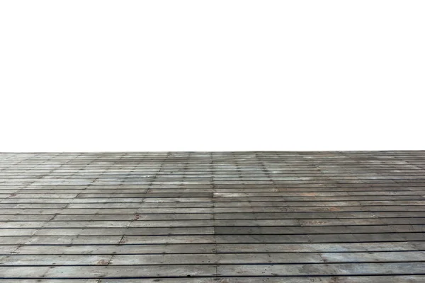 Prázdné Dřevěné Podlahy Izolované Bílém Pozadí — Stock fotografie
