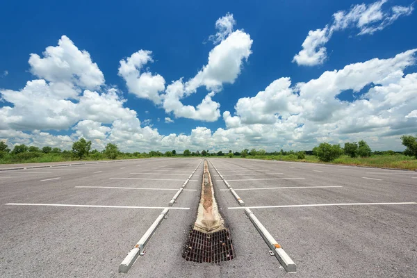Parking lot in public areas with blue sky