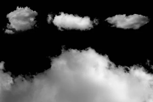 Nuvole Isolate Sfondo Nero — Foto Stock