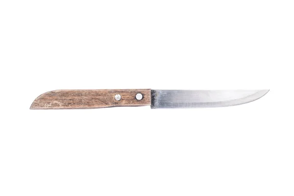 Gammal Kniv Isolerad Vit Bakgrund Detta Har Klippning Väg — Stockfoto