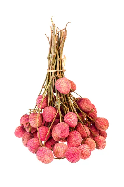 Fruto Fresco Lichi Aislado Sobre Fondo Blanco — Foto de Stock