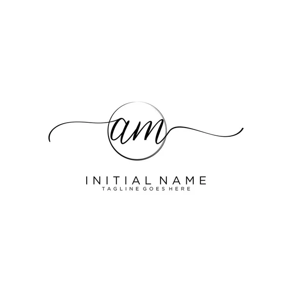 AM Beauty vector initial logo, handwriting logo of initial signature.
