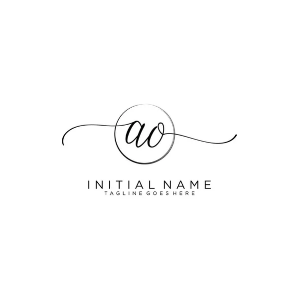 Beauty Logo Initial Vecteur Logo Manuscrit Signature Initiale — Photo