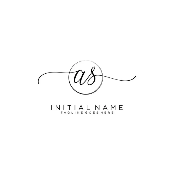 Als Beauty Vektor Initiallogo Handschrift Logo Der Initialsignatur — Stockfoto
