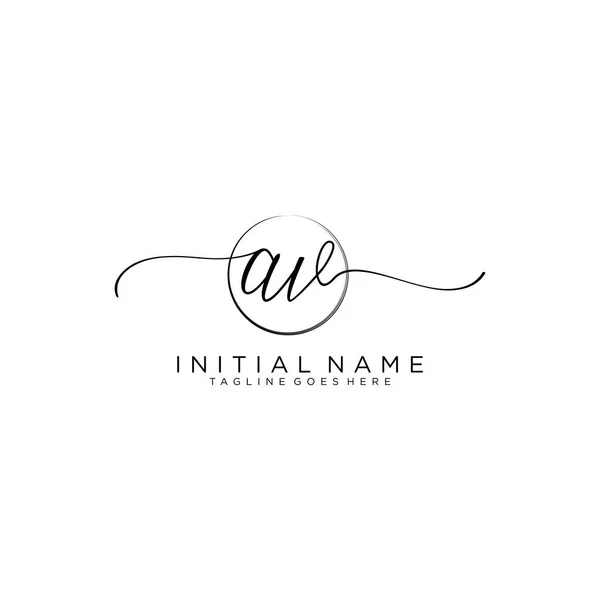 Beauty Logo Initial Vecteur Logo Manuscrit Signature Initiale — Photo