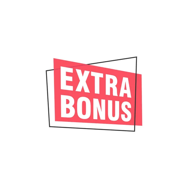 Vektör Illustration Red Extra Bonus Etiketi Modern Web Sancak Elemanı — Stok Vektör