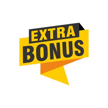Vektör Illustration Red Extra bonus etiketi. Modern Web Sancak Elemanı