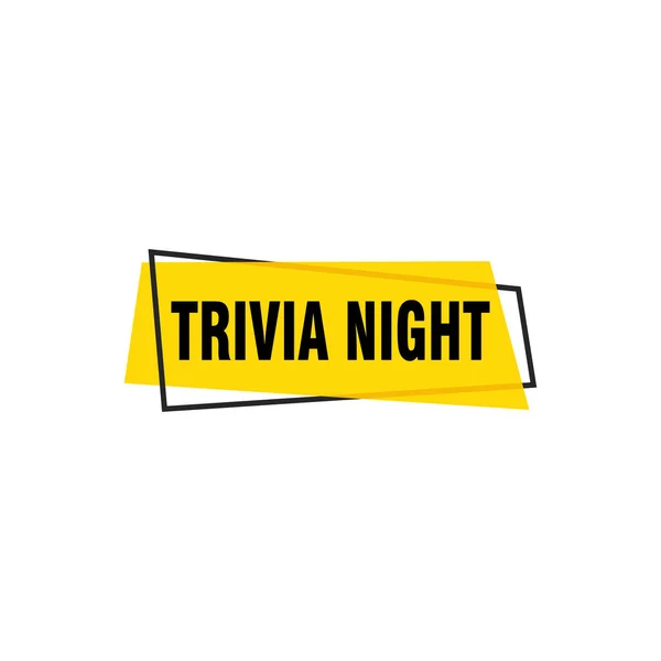 Trivia Night标签横幅矢量彩带设计模板 横幅销售标签 街市特价折扣标签 — 图库矢量图片