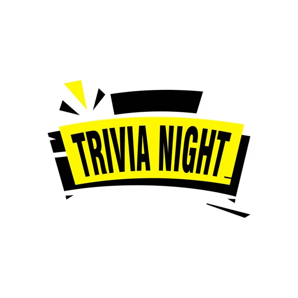 Trivia Night Etiketleri Vektör Kurdele Tasarım Şablonu Bayrak Satışı Etiketi — Stok Vektör