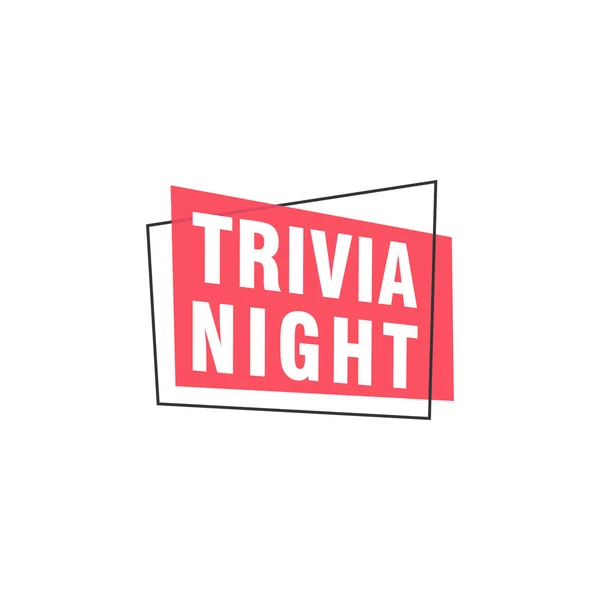 Trivia Night Etiketleri Vektör Kurdele Tasarım Şablonu Bayrak Satışı Etiketi — Stok Vektör