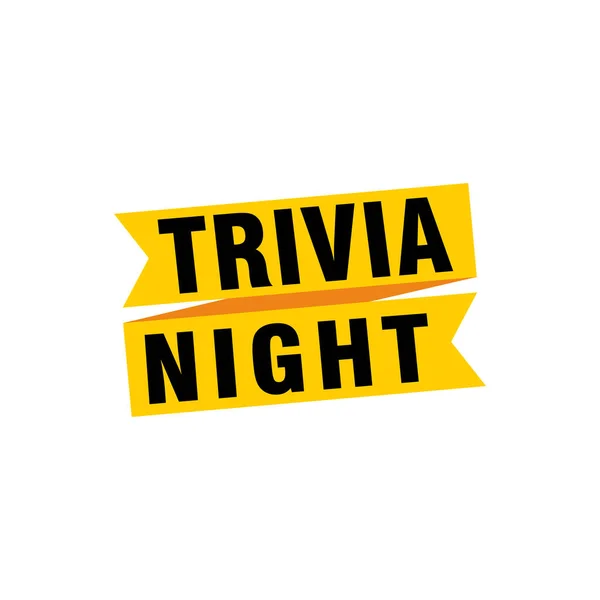 Trivia Night Etiketleri Vektör Kurdele Tasarım Şablonu Bayrak Satışı Etiketi — Stok Vektör