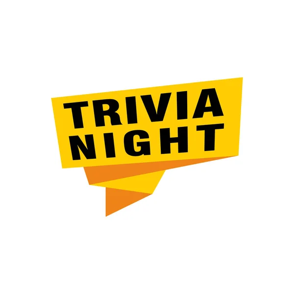 Trivia Night Etiketleri Vektör Kurdele Tasarım Şablonu Bayrak Satışı Etiketi — Stok Vektör