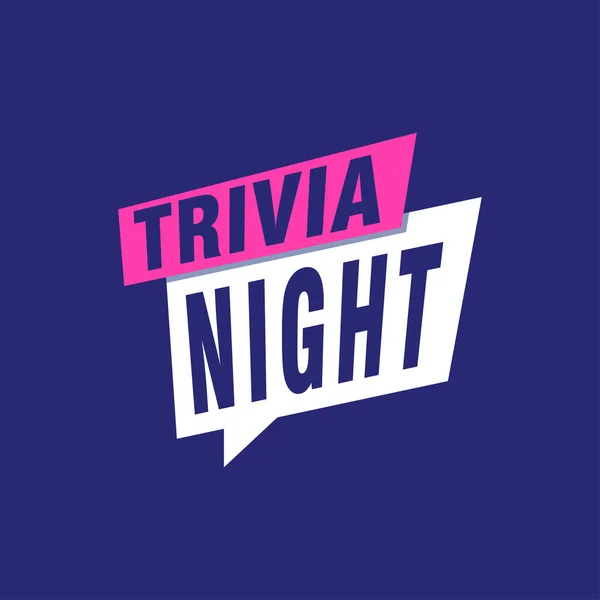 Trivia Night Ετικέτες Πανό Διάνυσμα Κορδέλα Πρότυπο Σχεδιασμού Πινακίδα Πώλησης — Διανυσματικό Αρχείο