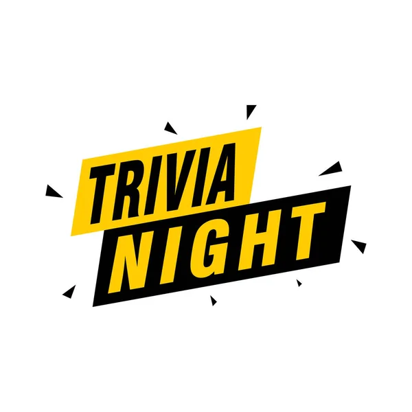 Trivia Night etiketleri vektör kurdele tasarım şablonu. Bayrak satışı etiketi. Piyasa özel fiyat indirimi etiketi