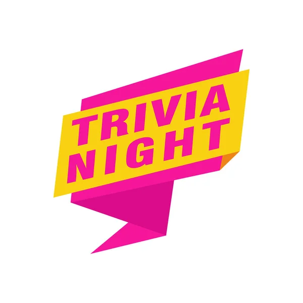 Trivia Night Etiketleri Vektör Kurdele Tasarım Şablonu Bayrak Satışı Etiketi — Stok Vektör