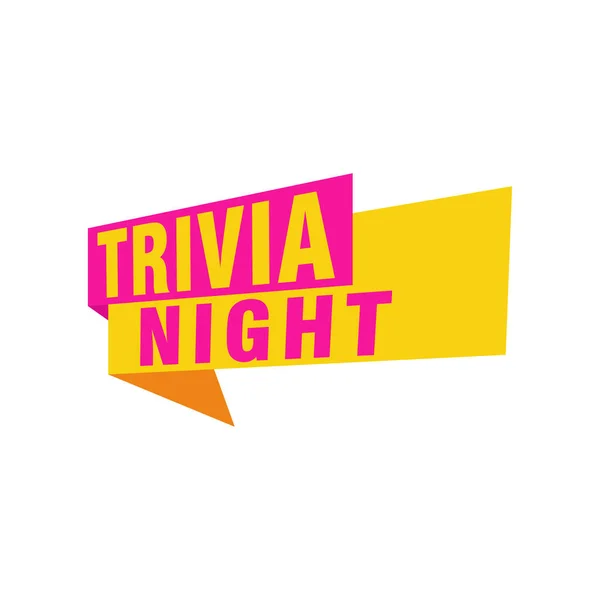 Trivia Night Memberi Label Templat Desain Pita Vektor Banner Label - Stok Vektor