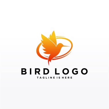 Soyut Kuş Logosu tasarım vektör şablonu. Creative Dove Logotype iş teknolojisi konsept simgesi simgesi.