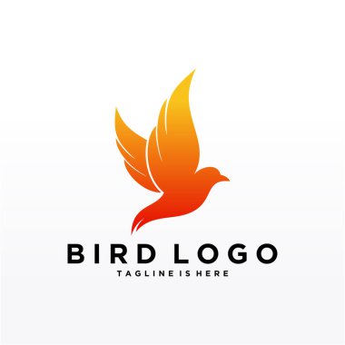 Soyut Kuş Logosu tasarım vektör şablonu. Creative Dove Logotype iş teknolojisi konsept simgesi simgesi.