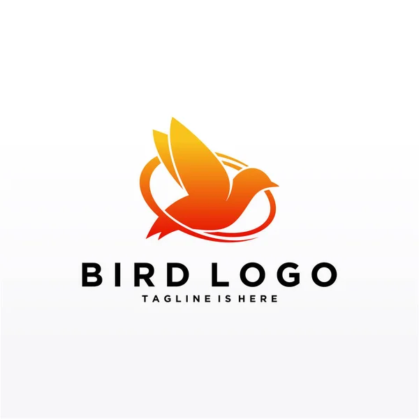 Plantilla Vectorial Diseño Abstracto Bird Logo Icono Símbolo Concepto Tecnología — Vector de stock