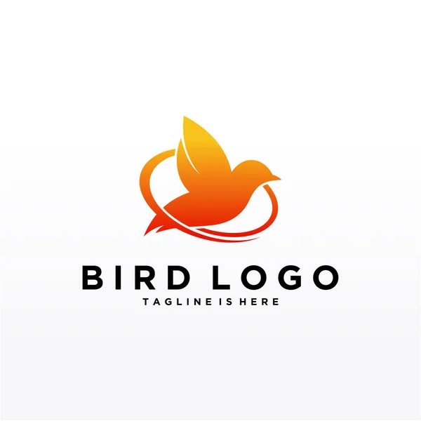 Plantilla Vectorial Diseño Abstracto Bird Logo Icono Símbolo Concepto Tecnología — Vector de stock