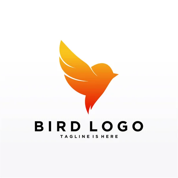 Plantilla Vectorial Diseño Abstracto Bird Logo Icono Símbolo Concepto Tecnología — Vector de stock