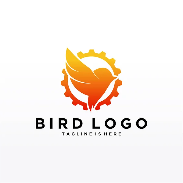 Plantilla Vectorial Diseño Abstracto Bird Logo Icono Símbolo Concepto Tecnología — Vector de stock